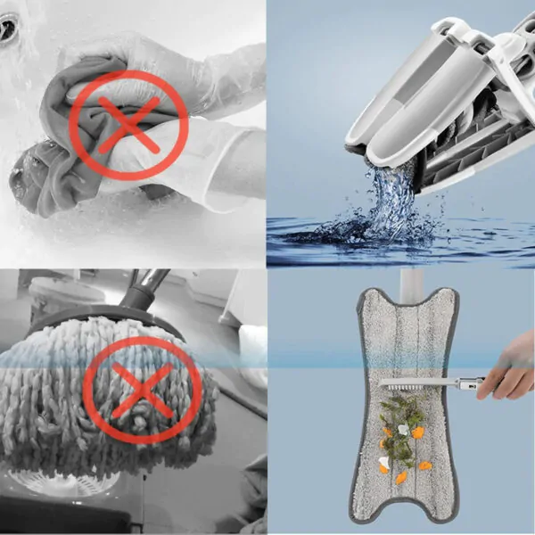 Flat Floor Mop With Replace Cloth Heads 360 Degree Squeeze Mop - Image 5